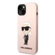 Karl Lagerfeld KLHMP14MSNIKBCP Silicone Ikonik Magsafe iPhone 14 Plus/15 Plus 6.7" hátlap, tok, rózsaszín