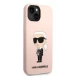 Karl Lagerfeld KLHMP14MSNIKBCP Silicone Ikonik Magsafe iPhone 14 Plus/15 Plus 6.7" hátlap, tok, rózsaszín