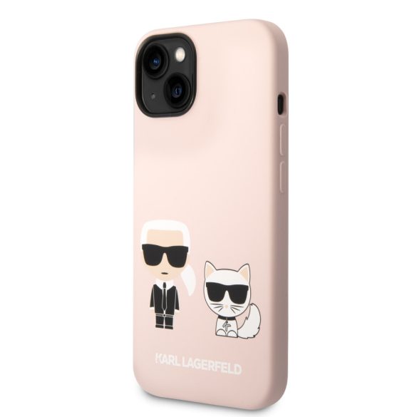 Karl Lagerfeld iPhone 14 Plus Silicone Karl & Choupette Magsafe (KLHMP14MSSKCI) hátlap, tok, rózsaszín
