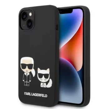   Karl Lagerfeld KLHMP14MSSKCK Liquid Silicone Karl & Choupette Magsafe iPhone 14 Plus/15 Plus 6,7" hátlap, tok, fekete