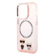 Karl Lagerfeld iPhone 14 Pro Max Karl & Choupette Aluminium Magsafe (KLHMP14XHKCP) hátlap, tok, rózsaszín