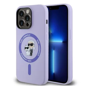   Karl Lagerfeld KLHMP14XSCMKCRHU iPhone 14 Pro Max 6.7" lila/lila kemény tok szilikon Karl&Choupette fejek Karl&Choupette fejgyűrű MagSafe