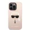 Karl Lagerfeld MagSafe Compatible Case Liquid Silicone Karl Head iPhone 14 Pro Max (KLHMP14XSLKHLP) MagSafe hátlap, tok, rózsaszín