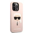 Karl Lagerfeld MagSafe Compatible Case Liquid Silicone Karl Head iPhone 14 Pro Max (KLHMP14XSLKHLP) MagSafe hátlap, tok, rózsaszín