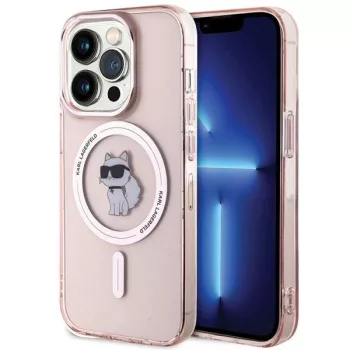   Karl Lagerfeld KLHMP15LHFCCNOP IML Choupette MagSafe iPhone 15 Pro 6.1", hátlap, tok, rózsaszín