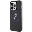 Karl Lagerfeld KLHMP15LHGKKCNOK Karl&Choupette Glitter MagSafe iPhone 15 Pro 6.1", hátlap, tok, fekete