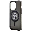 Karl Lagerfeld KLHMP15LHGKKCNOK Karl&Choupette Glitter MagSafe iPhone 15 Pro 6.1", hátlap, tok, fekete