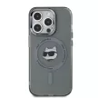 Karl Lagerfeld iPhone 15 Pro IML Choupette Head Metal Frame KLHMP15LHLSCHK MagSafe hátlap, tok, fekete
