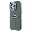 Karl Lagerfeld iPhone 15 Pro IML Choupette Head Metal Frame KLHMP15LHLSCHK MagSafe hátlap, tok, fekete