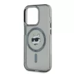 Karl Lagerfeld iPhone 15 Pro IML Choupette Head Metal Frame KLHMP15LHLSCHK MagSafe hátlap, tok, fekete