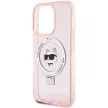 Karl Lagerfeld KLHMP15LHMRSCHP Choupette Head MagSafe Ring iPhone 15 Pro 6.1", hátlap, tok, rózsaszín
