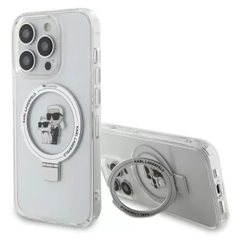   Karl Lagerfeld KLHMP14LHMRSKCH Ring Stand Karl&Choupette MagSafe iPhone 14 Pro 6.1", hátlap, tok, fehér