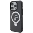 Karl Lagerfeld KLHMP15LHMRSKCK Ring Stand Karl&Choupette MagSafe iPhone 15 Pro 6.1", hátlap, tok, fekete