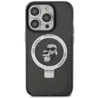 Karl Lagerfeld KLHMP15LHMRSKCK Ring Stand Karl&Choupette MagSafe iPhone 15 Pro 6.1", hátlap, tok, fekete