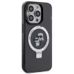 Karl Lagerfeld KLHMP15LHMRSKCK Ring Stand Karl&Choupette MagSafe iPhone 15 Pro 6.1", hátlap, tok, fekete