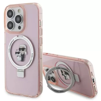   Karl Lagerfeld KLHMP15LHMRSKCP Ring Stand Karl&Choupette MagSafe iPhone 15 Pro tok, rózsaszín