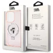 Karl Lagerfeld KLHMP15LHMRSKCP Ring Stand Karl&Choupette MagSafe iPhone 15 Pro tok, rózsaszín