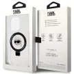 Karl Lagerfeld KLHMP15LHMRSKHHH Ring Stand Karl Head MagSafe iPhone 15 Pro 6.1", hátlap, tok, fehér