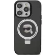 Karl Lagerfeld KLHMP15LHMRSKHK Ring Stand Karl Head MagSafe iPhone 15 Pro 6.1", hátlap, tok, fekete