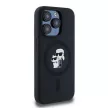 Karl Lagerfeld KLHMP15LSCMKCRHK Silicone Karl & Choupette MagSafe iPhone 15 Pro 6.1", hátlap, tok, fekete