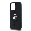 Karl Lagerfeld KLHMP15LSCMKCRHK Silicone Karl & Choupette MagSafe iPhone 15 Pro 6.1", hátlap, tok, fekete