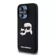 Karl Lagerfeld iPhone 15 Pro Liquid Silicone Double Heads KLHMP15LSKCHPPLK MagSafe hátlap, tok, fekete