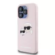 Karl Lagerfeld iPhone 15 Pro Liquid Silicone Double Heads KLHMP15LSKCHPPLP MagSafe hátlap, tok, rózsaszín