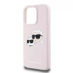 Karl Lagerfeld iPhone 15 Pro Liquid Silicone Double Heads KLHMP15LSKCHPPLP MagSafe hátlap, tok, rózsaszín