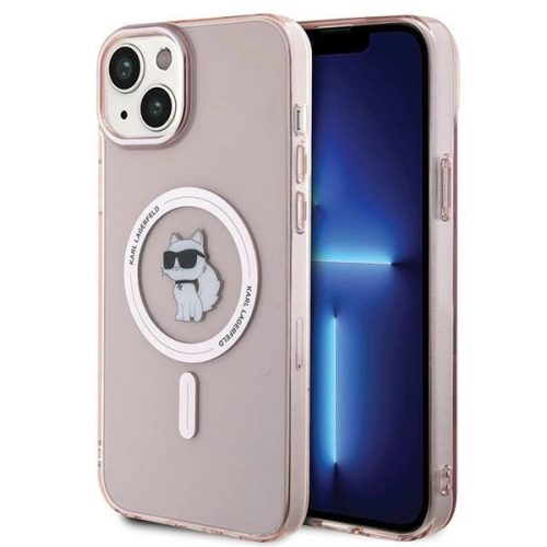 Karl Lagerfeld KLHMP15MHFCCNOP IML Choupette MagSafe iPhone 14 Plus/15 Plus 6.7" tok, rózsaszín