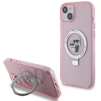   Karl Lagerfeld KLHMP15MHMRSKCP Ring Stand Karl&Choupette MagSafe iPhone 15 Plus tok, rózsaszín