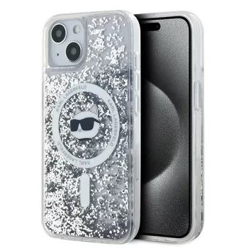   Karl Lagerfeld KLHMP15MLGCHSGH Liquid Glitter Choupette Head Magsafe iPhone 14 Plus/15 Plus 6.7" hátlap, tok, átlátszó