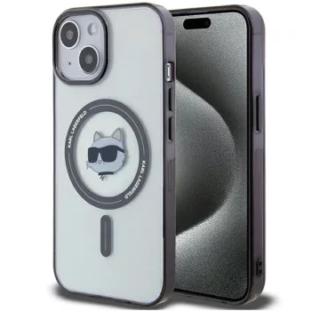   Karl Lagerfeld KLHMP15SHCHNOTK iPhone 15 6.1" hátlap, tok, átlátszó IML Choupette's Head MagSafe IML Choupette's Head MagSafe