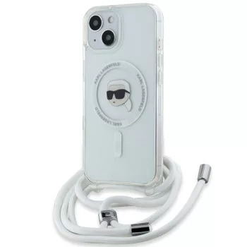   Karl Lagerfeld KLHMP15SHCKHNT Crossbody IML Karl Head Magsafe iPhone 15 6.1" hátlap, tok, átlátszó