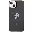 Karl Lagerfeld iPhone 15 Karl&Choupette Glitter MagSafe (KLHMP15SHGKCNOK) MagSafe hátlap, tok, fekete