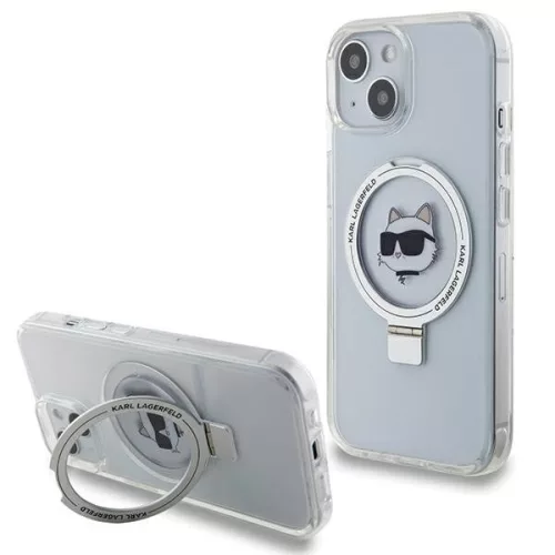 Karl Lagerfeld iPhone 15 Karl&Choupette Glitter MagSafe (KLHMP15SHMRSCHH) MagSafe hátlap, tok, fehér