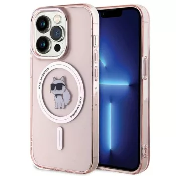   Karl Lagerfeld KLHMP15XHFCCNOP IML Choupette MagSafe iPhone 15 Pro Max 6.7", hátlap, tok, rózsaszín