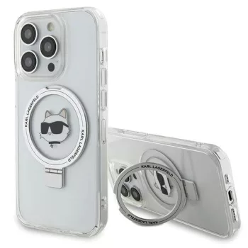   Karl Lagerfeld KLHMP15XHMRSCHH iPhone 15 Pro Max 6.7", hátlap, tok, fehér Ring Stand Choupette fej MagSafe