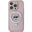 Karl Lagerfeld KLHMP15XHMRSCHP Ring Stand Choupette Head MagSafe iPhone 15 Pro Max 6.7", hátlap, tok, rózsaszín