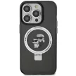 Karl Lagerfeld KLHMP15XHMRSKCK Ring Stand Karl & Choupette MagSafe iPhone 15 Pro Max 6.7", hátlap, tok, fekete