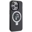 Karl Lagerfeld KLHMP15XHMRSKCK Ring Stand Karl & Choupette MagSafe iPhone 15 Pro Max 6.7", hátlap, tok, fekete