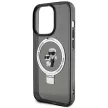 Karl Lagerfeld KLHMP15XHMRSKCK Ring Stand Karl & Choupette MagSafe iPhone 15 Pro Max 6.7", hátlap, tok, fekete