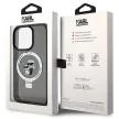 Karl Lagerfeld KLHMP15XHMRSKCK Ring Stand Karl & Choupette MagSafe iPhone 15 Pro Max 6.7", hátlap, tok, fekete