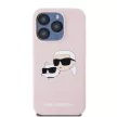 Karl Lagerfeld iPhone 15 Pro Max Liquid Silicone Double Heads KLHMP15XSKCHPPLP MagSafe hátlap, tok, rózsaszín