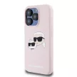 Karl Lagerfeld iPhone 15 Pro Max Liquid Silicone Double Heads KLHMP15XSKCHPPLP MagSafe hátlap, tok, rózsaszín