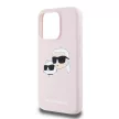 Karl Lagerfeld iPhone 15 Pro Max Liquid Silicone Double Heads KLHMP15XSKCHPPLP MagSafe hátlap, tok, rózsaszín