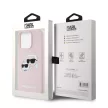 Karl Lagerfeld iPhone 15 Pro Max Liquid Silicone Double Heads KLHMP15XSKCHPPLP MagSafe hátlap, tok, rózsaszín