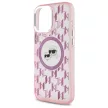 Karl Lagerfeld iPhone 16 Pro Magsafe IML Monogram Karl&Choupette Head (KLHMP16LHMCKMHP) MagSafe hátlap, tok, rózsaszín
