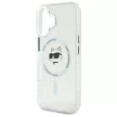 Karl Lagerfeld iPhone 16 Magsafe IML Metal Choupette Head (KLHMP16SHLSCHH) MagSafe hátlap, tok, fehér