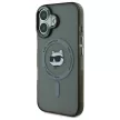 Karl Lagerfeld iPhone 16 Magsafe IML Metal Choupette Head (KLHMP16SHLSCHK) MagSafe hátlap, tok, fekete