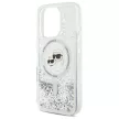 Karl Lagerfeld iPhone 16 Pro Max Magsafe Liquid Glitter Karl&Choupette Head (KLHMP16XLGKCSGH) MagSafe hátlap, tok, ezüst-átlátszó
